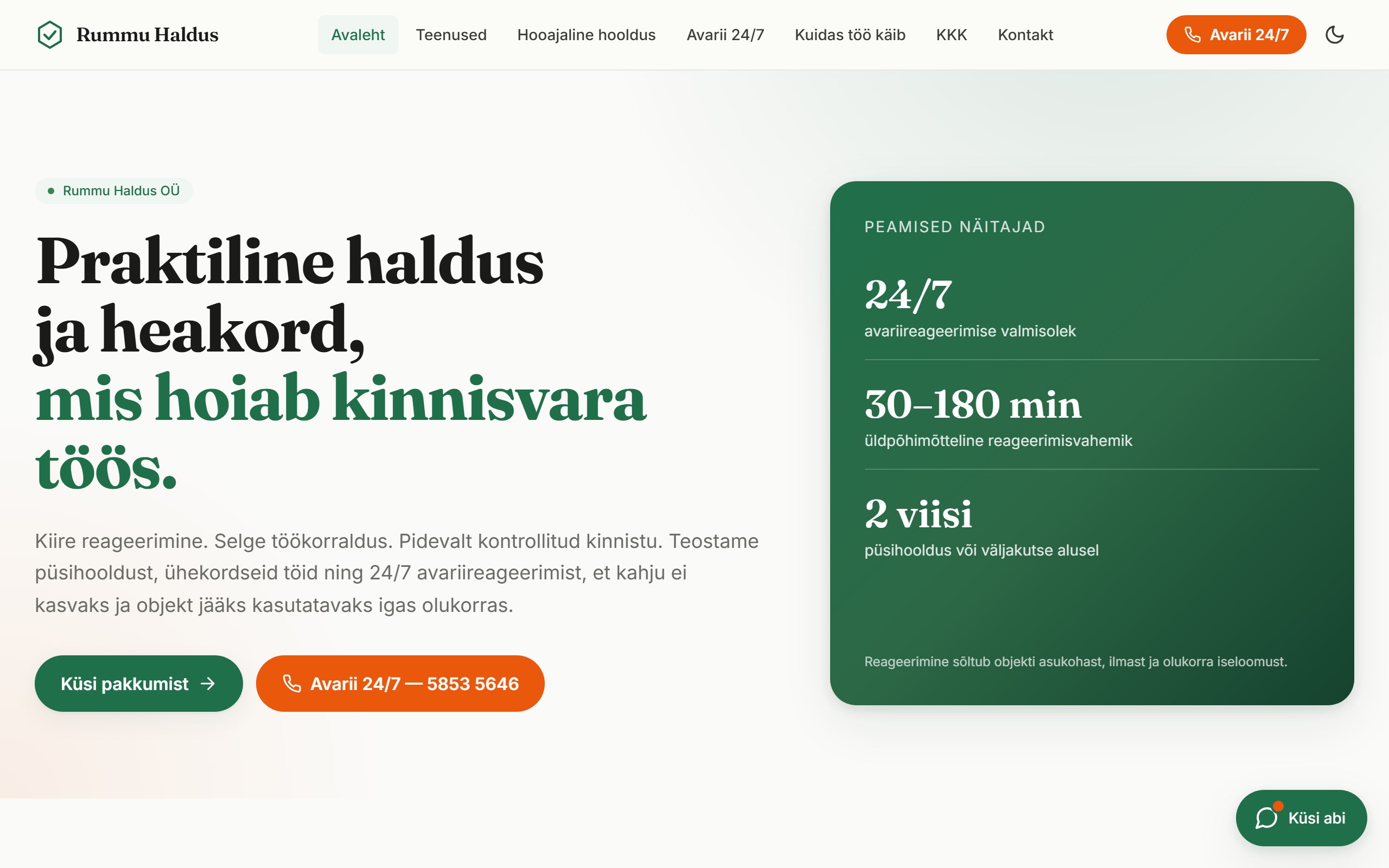 www.rummuhaldus.ee avalehe ekraanitõmmis
